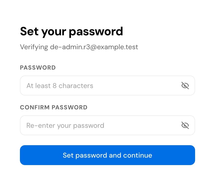 Set your password